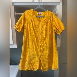 Zara Kids Yellow Eyelet Dress